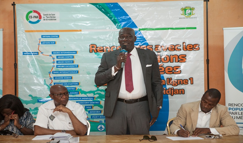 Métro d’Abidjan :  Reprise des consultations publiques avec les populations impactées par le projet de la Ligne 1 du Métro d’Abidjan.