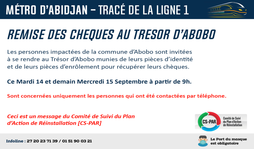 [Information] Remise des chèques au Trésor d’Abobo